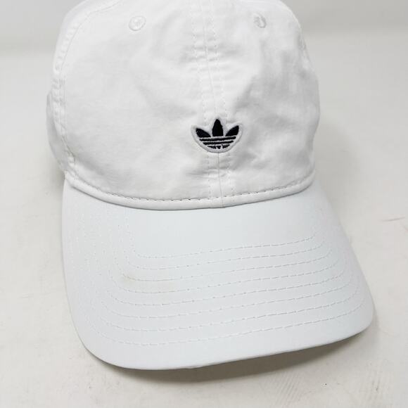 Adidas Womens White Black Relaxed Strap Back Hat Embroidered Logo Cap Adjustable - Picture 3 of 11